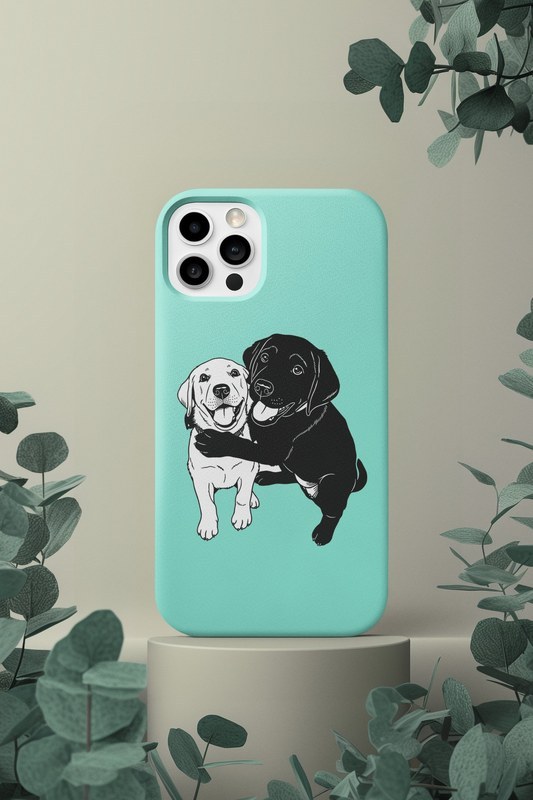Line art printed on a phone case
